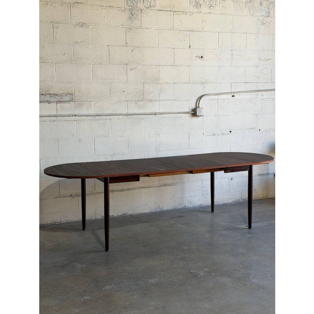 Wood Rosewood Dining Table Extendable Draw Round Leaf Denmark Mid-Century Modern 1960s For Sale - Image 7 of 13