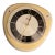 Vintage Mauthe German Ceramic Wall Clock 1950s Yellow Daisy MCM Working 10x9 For Sale