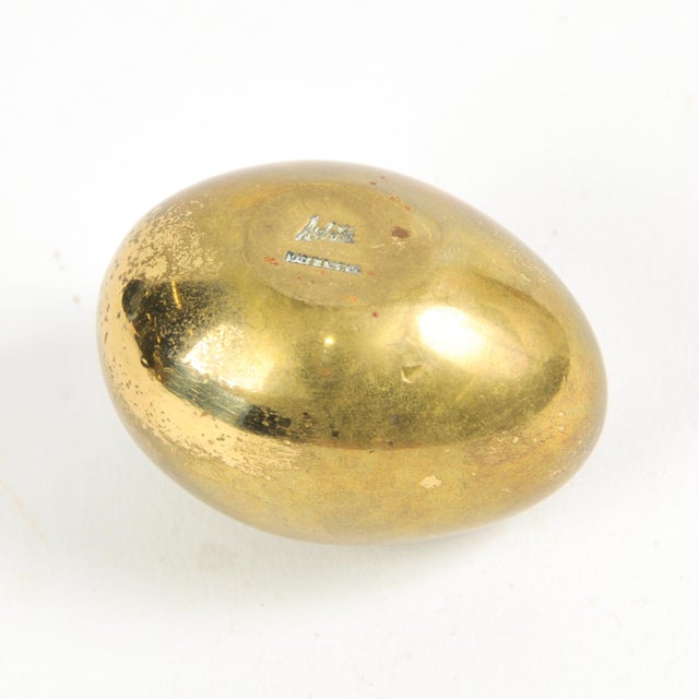 Brass Signed Carl Aubock Solid Brass Egg Paperweight Made in Austria For Sale - Image 8 of 12