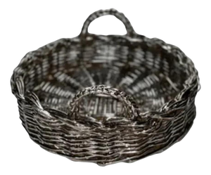 El 05 Decorative Basket in Metal-Plated Hand-Woven Wicker by Caspal