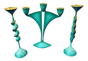 Brass Candlesticks, 1960s, Set of 3