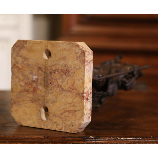 19th Century, French Spelter Hunter Figure on Marble Base For Sale - Image 10 of 10