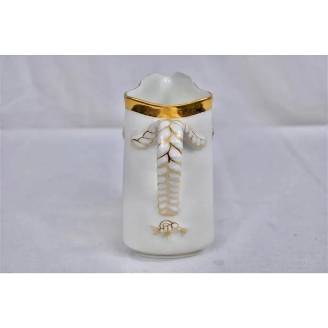 Haviland & Co. Early 20th Century Haviland Limoges Pitcher With Gold Rope Design For Sale - Image 4 of 7