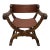 Savonarola Style Wood and Leather Chair For Sale
