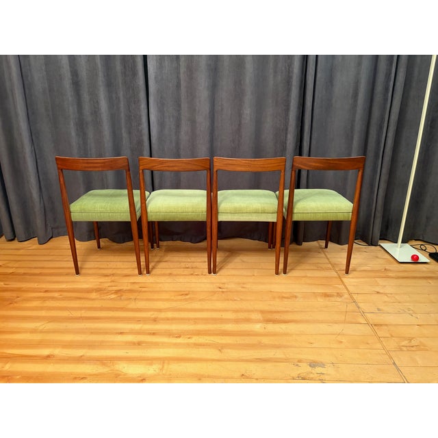 A set of four Lübke chairs from the 1960s. In very good original condition. Excellent quality teak craftsmanship....