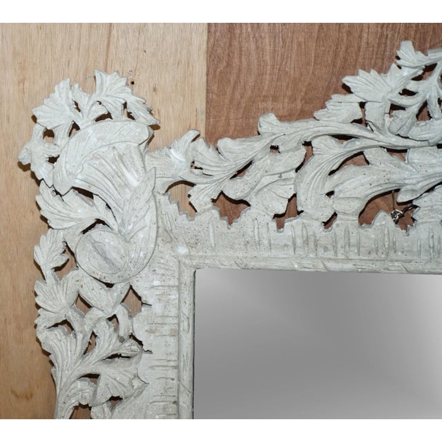 Gold Large Antique Hand Carved & Painted Burmese Overmantle Mirror from Libertys London For Sale - Image 8 of 13