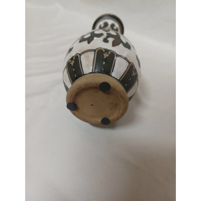 Vintage Asian Painted Vase For Sale In Detroit - Image 6 of 8