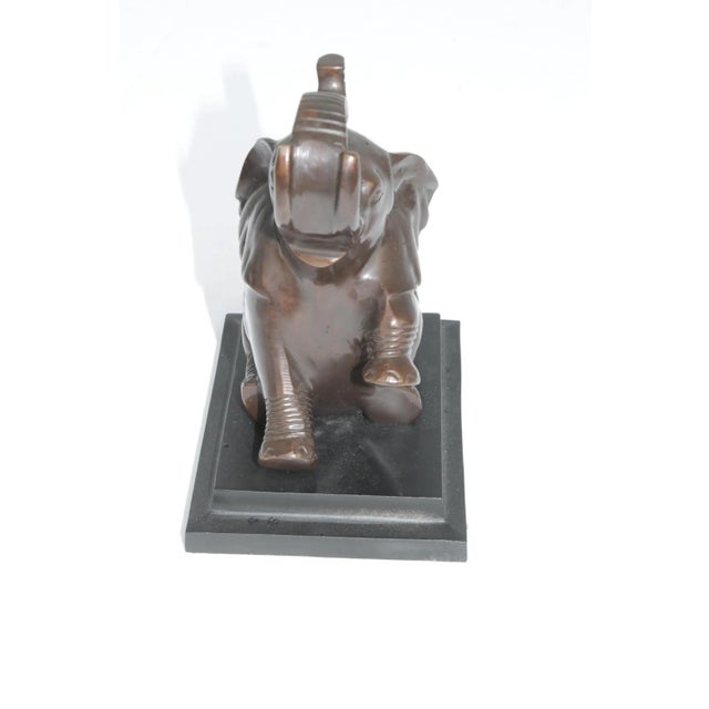 Art Deco VTG Pair of Bronze Art Deco Baby Elephant Book Ends For Sale - Image 3 of 16