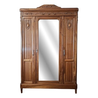 Louis XVI Wardrobe in Walnut Wood For Sale