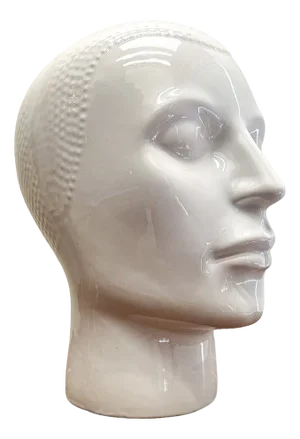 Whit Ceramic Head from Royal Delft, 1970s