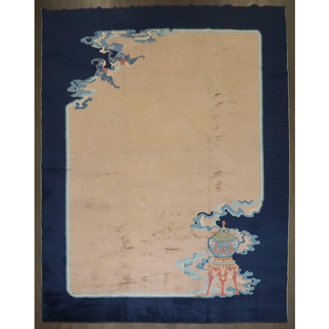 Antique Zabihi Collection Chinese Art Deco Carpet - 8'5" x 10'2" For Sale In New York - Image 6 of 8