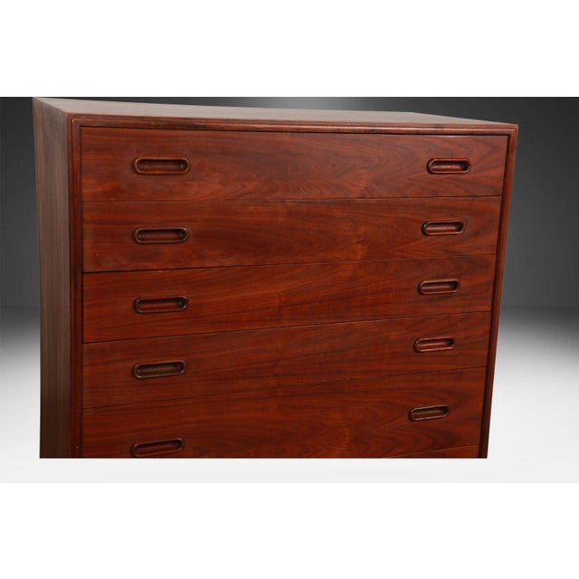 Midcentury Walnut Jack Cartwright for Founders Highboy Tall Dresser Refinished, Attributed For Sale - Image 11 of 11