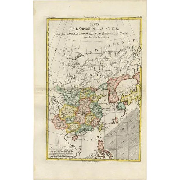 Antique Map of China and Korea and Japan and the Northern Philippines, 1780 For Sale