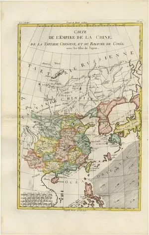 Antique Map of China and Korea and Japan and the Northern Philippines, 1780