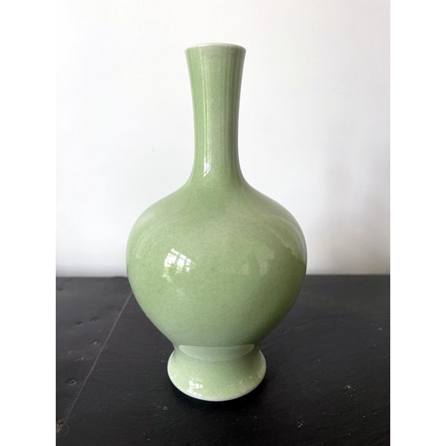 Green Antique Japanese Ceramic Vase Makuzu Kozan Meiji Period For Sale - Image 8 of 13