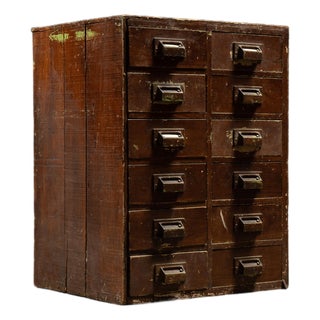Antique 12 Drawer Watchmaker's Cabinet For Sale