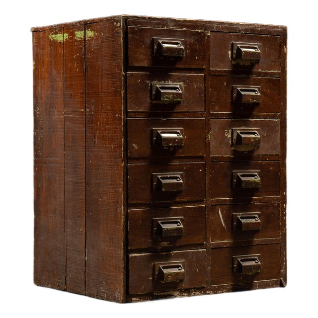 Antique 12 Drawer Watchmaker's Cabinet For Sale