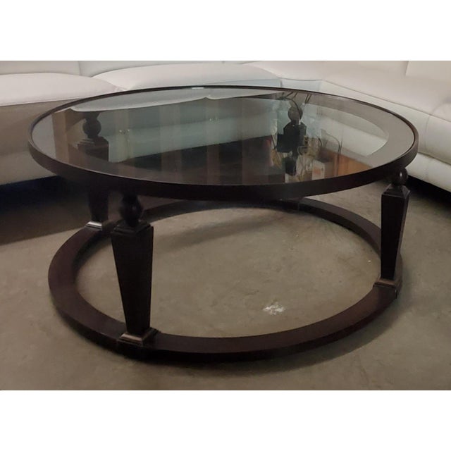 Henredon Furniture Acquisitions Round Glass Top Coffee Table Chairish