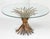 Italian Wheat Sheaf Low Table of Gilt Metal With Round Top of Glass For Sale - Image 4 of 9