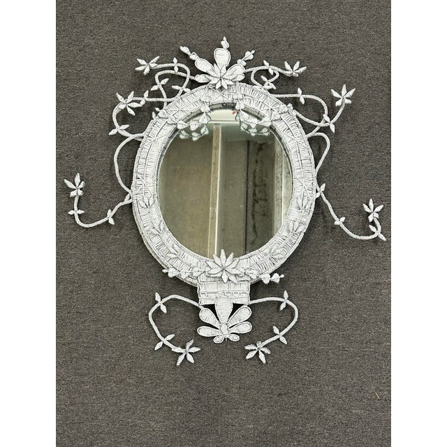 African 21st Century African Boho Hand Beaded Mirror For Sale - Image 3 of 6