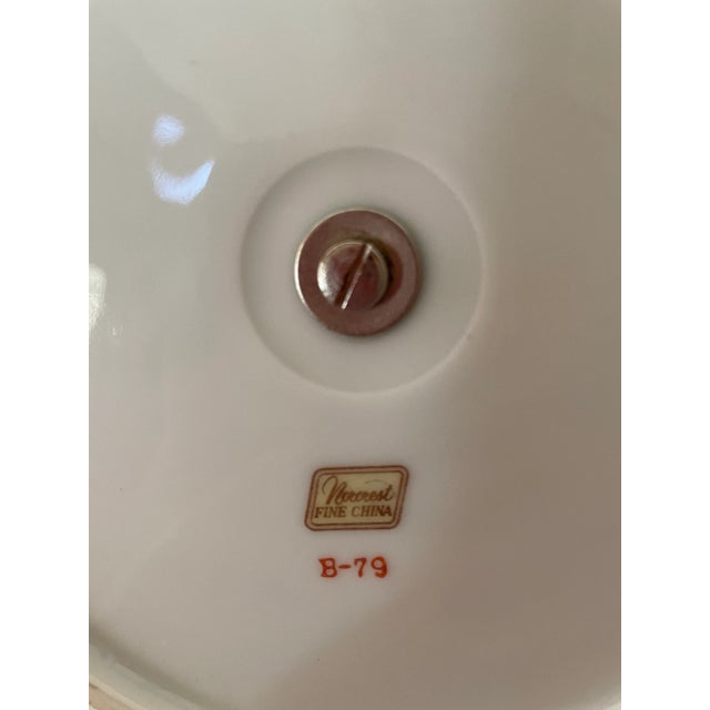 Vintage Norquest China 3-Tier Hand Painted Floral Porcelain Lazy Susan Marked For Sale In Phoenix - Image 6 of 7