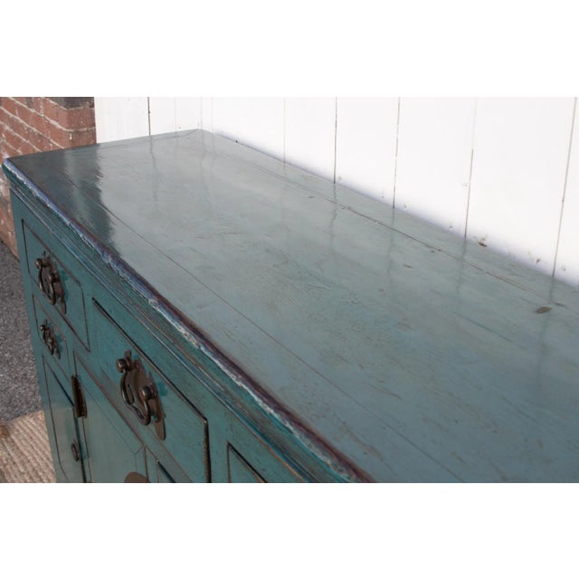 Providence Blue Lacquered Tianjin Credenza For Sale - Image 4 of 10