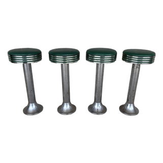 Duro Chrome 1950's Drug Store/Soda Fountain Swivel Top Stools - Set of 4 For Sale