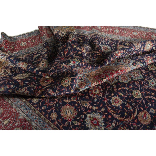 Hand-Knotted Sarouk Cork Wool Rug, 2000s For Sale - Image 11 of 13