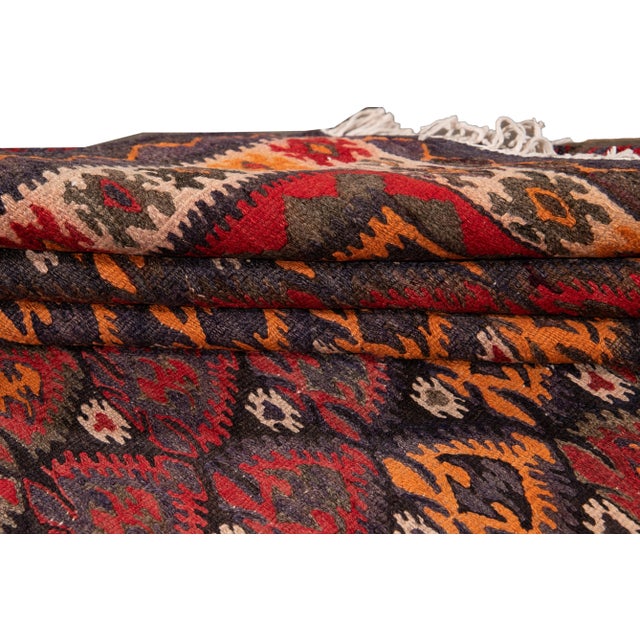 Mid 20th Century Mid-20th Century Vintage Kilim Rug 4' 5" X 10' For Sale - Image 5 of 13