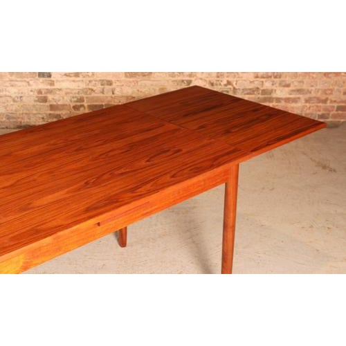 Brown Mid-Century Modern Danish Extending Teak Dining Table, 1970 For Sale - Image 8 of 12