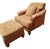 Old Hickory Furniture Company American-Made Luxury Ricardo Leather/Fabric Chair and Ottoman Set by King Hickory. For Sale - Image 4 of 12