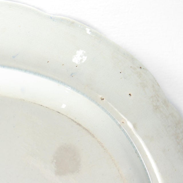 Large Antique Stubbs 'Fruit & Flowers' Blue Transferware Platter or Serving Tray For Sale - Image 17 of 18