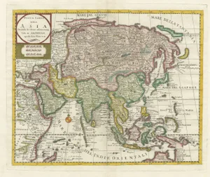Antique Map of Asia by Tirion, 1760