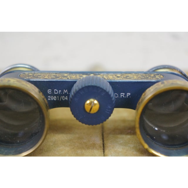 Antique German Emil Busch Multinett Filigree Opera Glasses Original Leather Case For Sale - Image 6 of 12