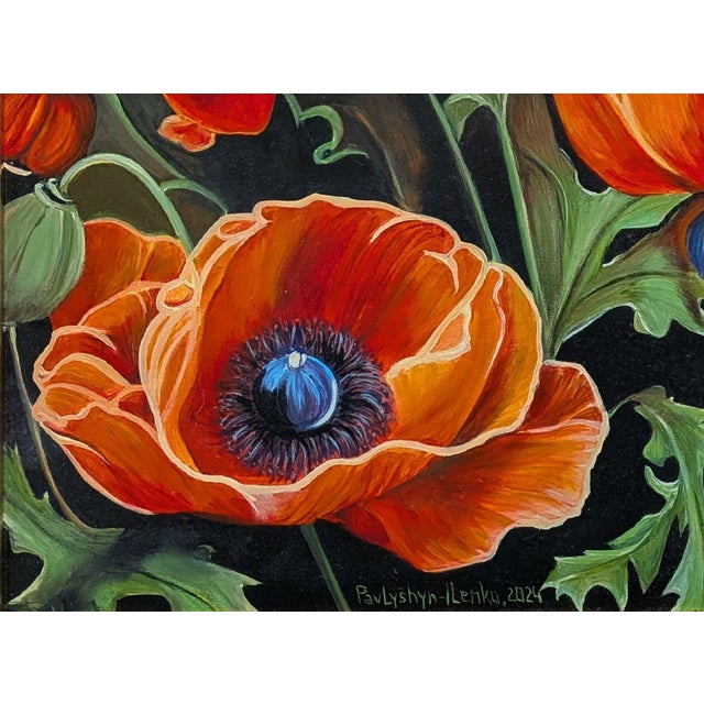 Zoriana Pavlyshyn Original Oil Painting “Poppies” – Renaissance Still Life For Sale - Image 9 of 11