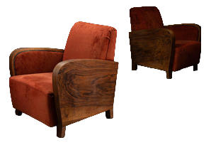 Art Deco Armchairs, 1940s, Set of 2
