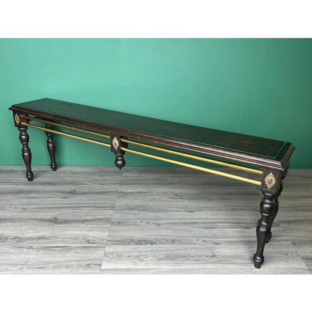 Wood Late 20th Century Spanish Colonial Style Long Console Table For Sale - Image 7 of 11