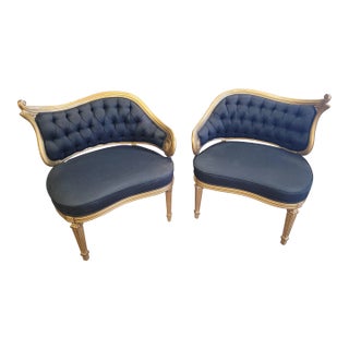 Pair of 1950s Hollywood Regency Chairs For Sale