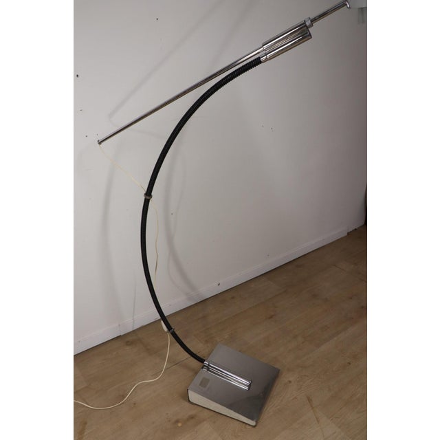 Metal Vintage Arc Floor Lamp with Chromed Metal Arm, 1970 For Sale - Image 7 of 18