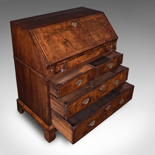 Antique Fall Front Bureau, English, Walnut, Writing Cabinet, Georgian, c.1750 For Sale - Image 10 of 12