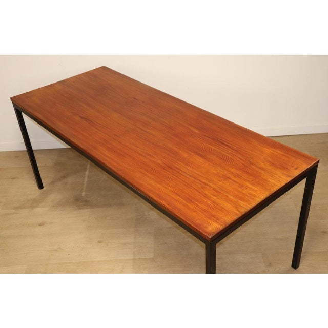 Vintage Danish Teak and Black Lacquered Metal Table, 1950s For Sale - Image 3 of 18