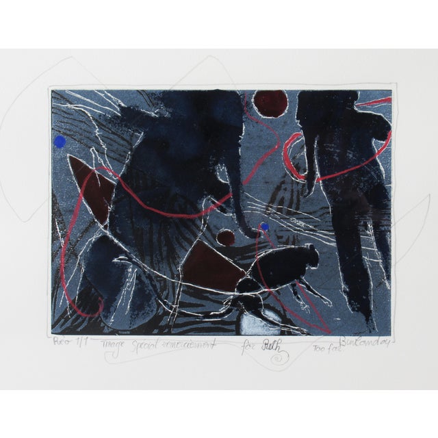 This artwork titled "Too Far" 2004 is an original mixed media (color monotype and pencil drawing) by noted Swiss artist...