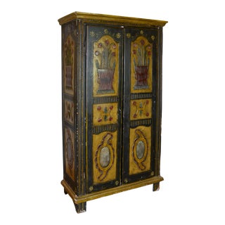 18th Century French Painted Armoire, Cupboard For Sale