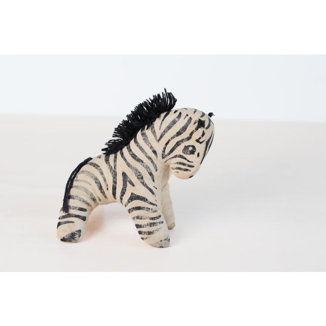Textile Mid-Century Stuffed Zebra Folk Art Toy For Sale - Image 7 of 10