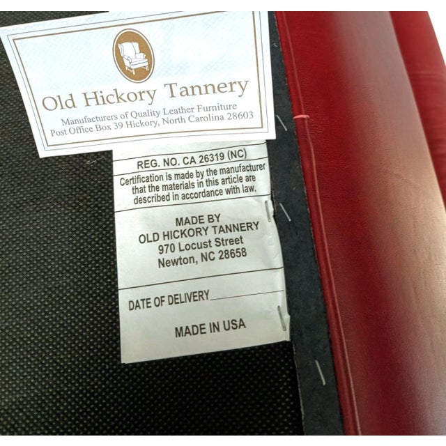 1960s Old Hickory Tannery Red Tufted-Leather Sofa and Loveseat For Sale - Image 9 of 11