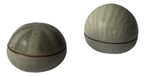 1970s Pair of Lidded Ceramic Boxes by Val Barry