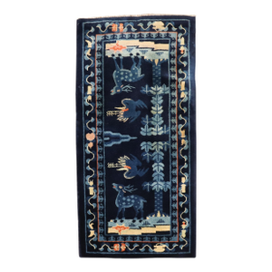 Early 20th Century Zabihi Collection Chinese Pictorial Scatter Size Rug