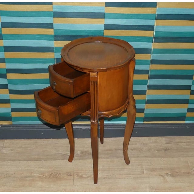 Vintage Round Side Table with Drawers, 1960s For Sale - Image 6 of 13
