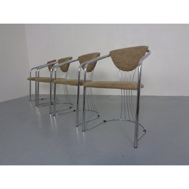 Italian Chrome-Plated Dining Chairs, 1980s, Set of 4 For Sale - Image 3 of 18