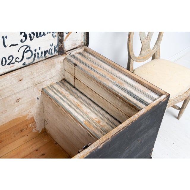 Large 19th Century Swedish Painted Hope Chest For Sale - Image 11 of 14